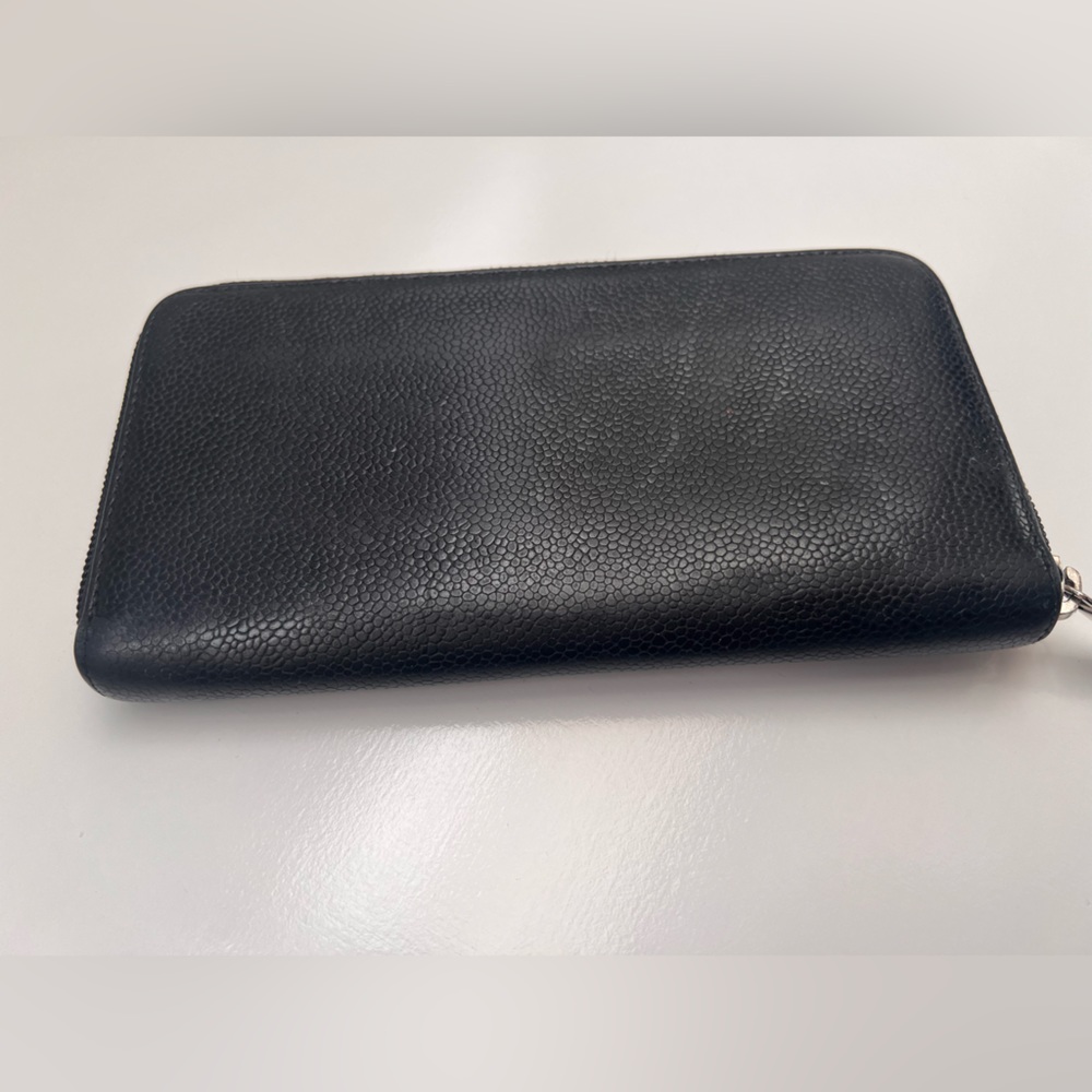 🔥CHANEL Caviar Large Timeless CC Zip Around Wallet in Black - Picture 8 of 10